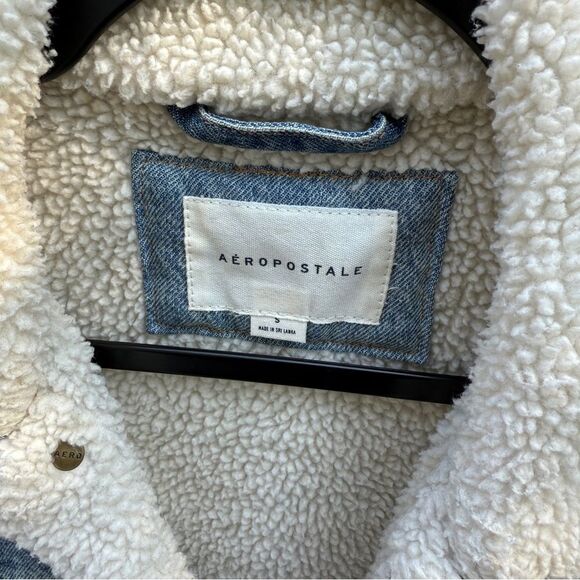 Aeropostale Sherpa Lined Denim Trucker Jacket Size S - Picture 7 of 7
